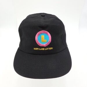 Vintage MARYLAND Lottery Embroidered Logo Trucker Hat Men's  OSFM Black